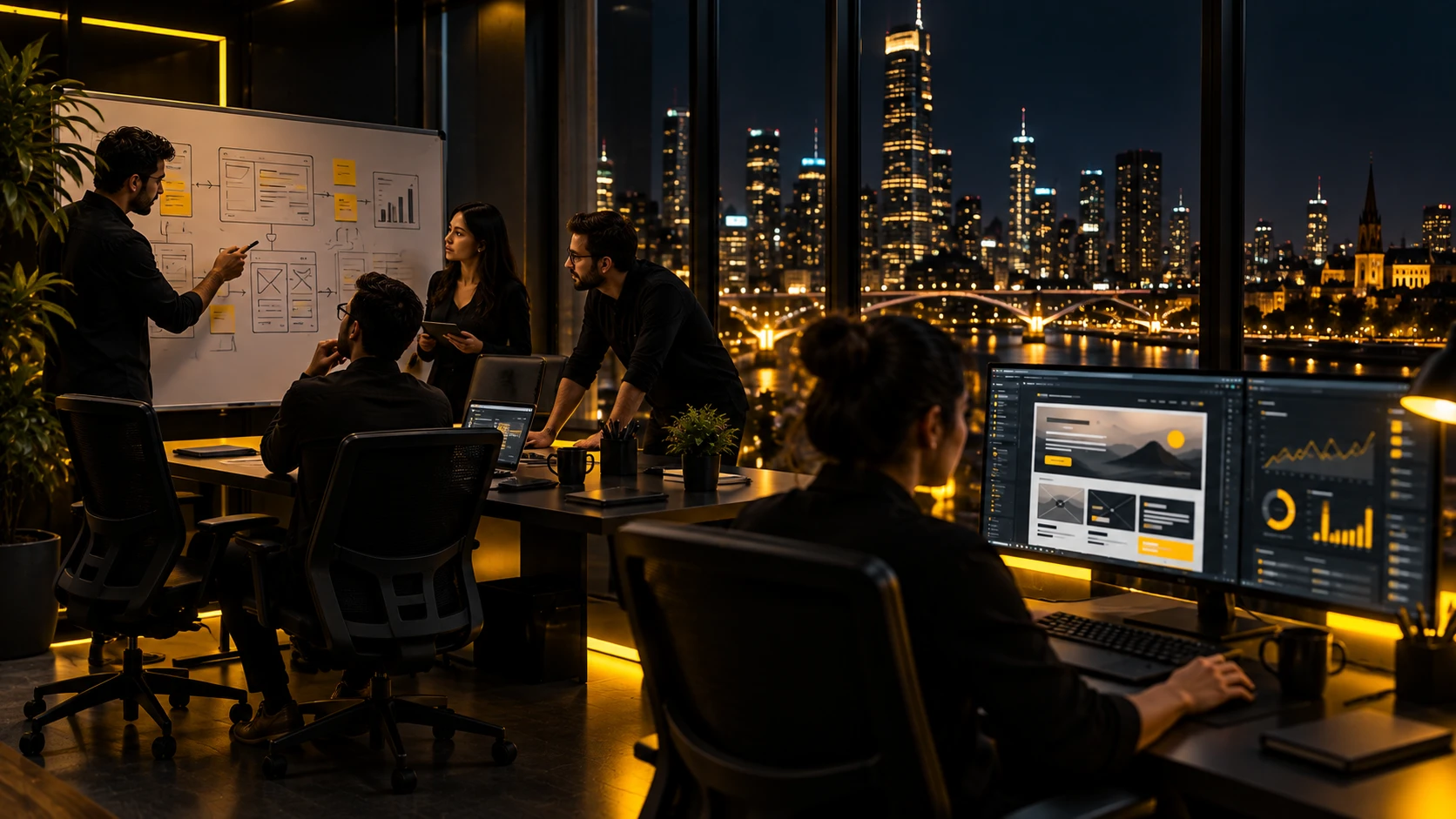 Web design Melbourne — ITS247 team planning website wireframes and reviewing site analytics